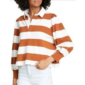 NWOT VERONICA BEARD PRESTO RUGBY STRIPED POLO, XS $375 D19